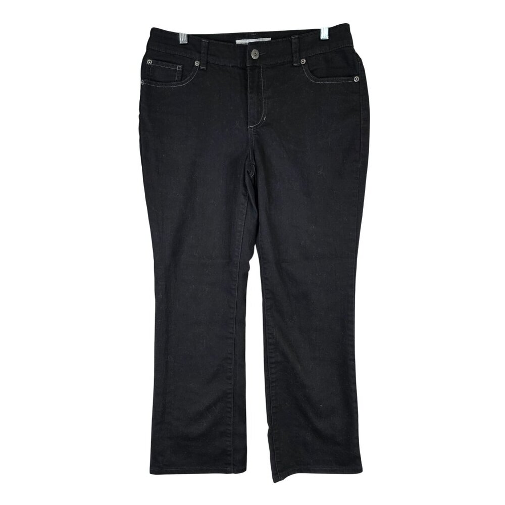 Womens Chicos Platinum Denim Black Bootcut Jeans Ultimate Fit Size 0.5 Short